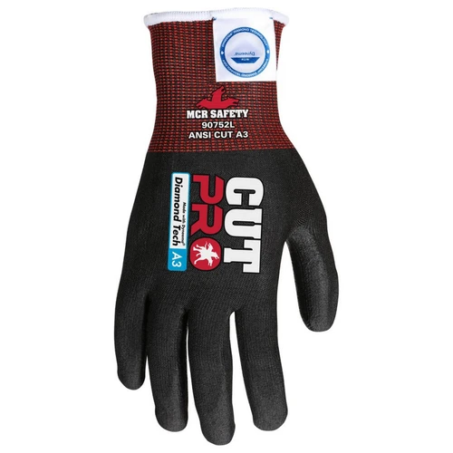 MCR Safety 90752S Dyneema Diamond Tech, 15 Ga PU Coated Palm and Fingers