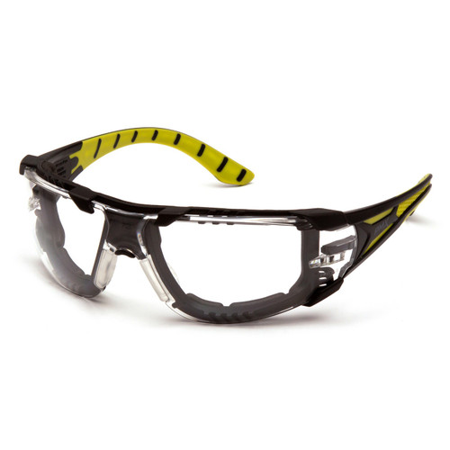 Pyramex Safety SBG9610STMFP Endeavor Plus - Black-Gray Foam Padded Frame/Clear H2MAX Anti-Fog Lens Safety Glasses