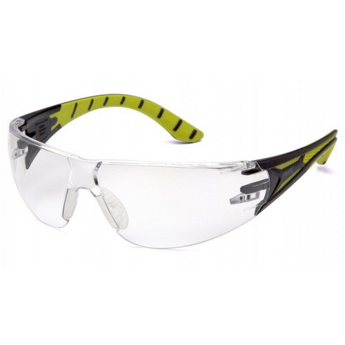 Pyramex Safety SBGR9610ST Endeavor Plus - Black-Green Frame/Clear H2X Anti-fog Lens Safety Glasses