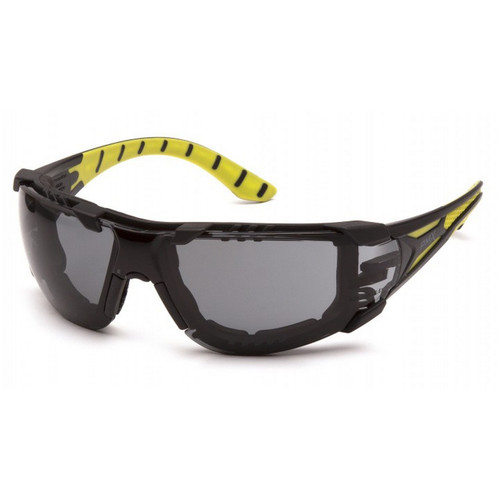 Pyramex Safety SBGR9620STMFP Endeavor Plus - Black-Green Foam Padded Frame/Gray H2MAX Anti-Fog Lens Safety Glasses