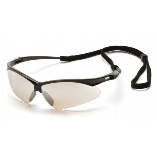 Pyramex Safety SB6380SP PMXTREME - Black Frame/I/O Mirror Lens with Black Cord Safety Glasses