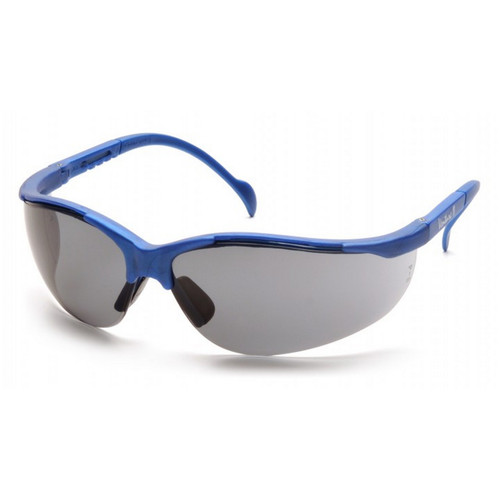 Pyramex Safety SMB1820S Venture II - Metallic Blue Frame/Gray Lens Safety Glasses