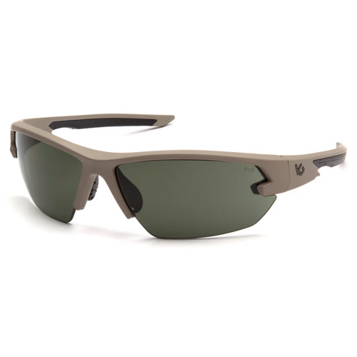 Pyramex Safety VGST1422T Semtex 2.0 - Tan frame/forest gray anti-fog lens Safety Glasses