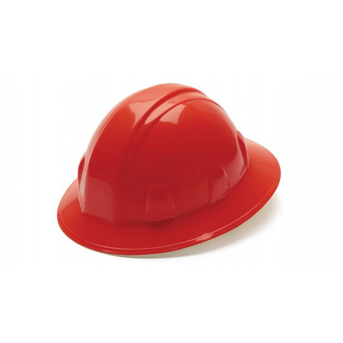Pyramex Safety HP26120 SL Series Full Brim Hard Hat - Red-Full Brim 6 Pt Ratchet Suspension
