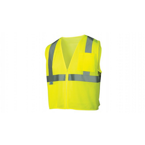 Pyramex Safety RVZ2210SE Safety Vest - Hi-Vis Lime - Self-Extinguishing ANSI Type R Class 2