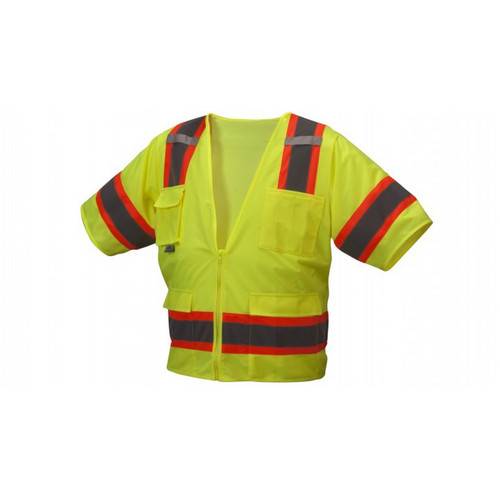 Pyramex Safety RVZ3410 Safety Vest - Hi-Vis Lime ANSI Type R Class 3