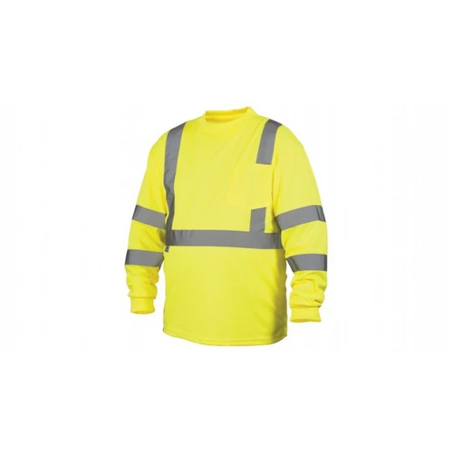 Pyramex Safety RLTS3110 T-Shirt - Hi-Vis Lime Long Sleeve T-Shirt ANSI Type R Class 3