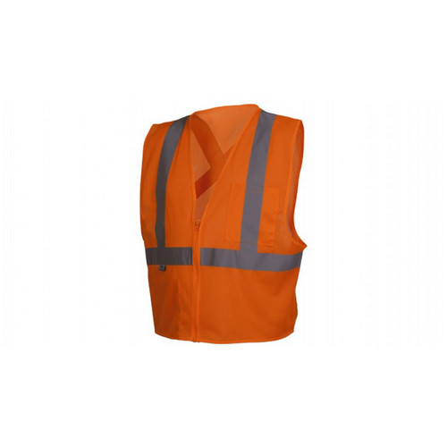 Pyramex Safety RCZ2120 Safety Vest - Hi-Vis Orange Vest with Reflective Tape ANSI Type R Class 2