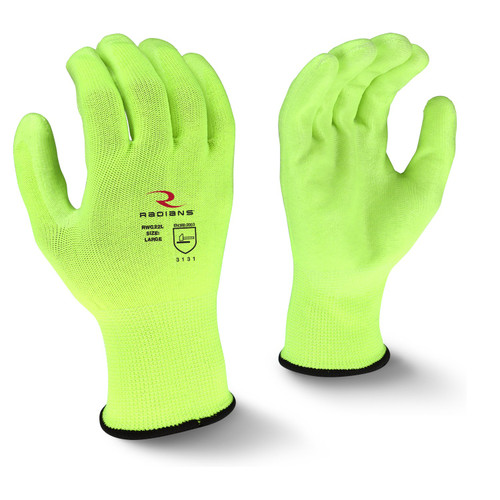 Radians RWG22 Hi-Viz Yellow W/PU Non-Cut Glove