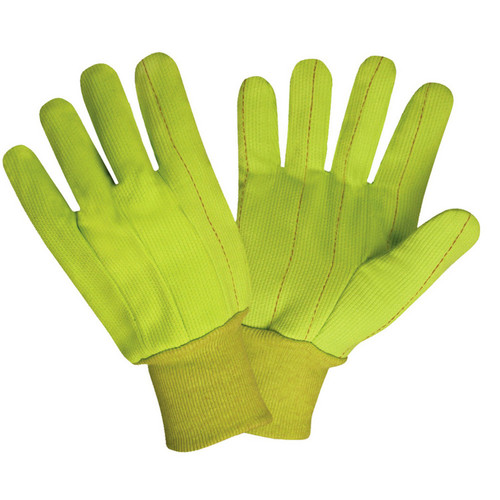Cordova 2830CD Canvas, Knit Wrist, ded, Double Palm, Hi-Vis Yellow
