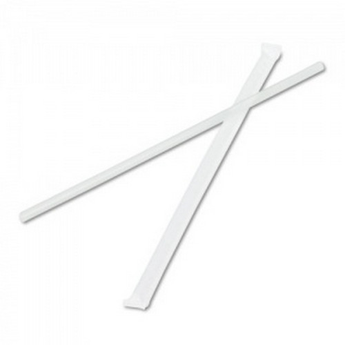 GW-WJ775T-10 WRAPPED 7 3/4" TRANSLUCENT Jumbo Straws 500/BOX