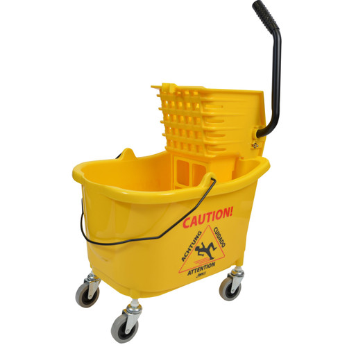 Janico 1010 Mop Bucket With Side Press Wringer Combo 35 Quart Yellow