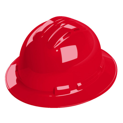 Cordova H34R4V Duo Safety, Hard Hat, Full Brim, 4-Point, Pinlock, Vented, Red
