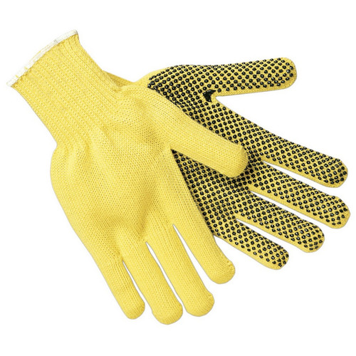 MCR Safety 9361S 7 Gauge DuPont Kevlar Plait, Regular Weight Kevlar outer, cotton inner, PVC dots 1 side