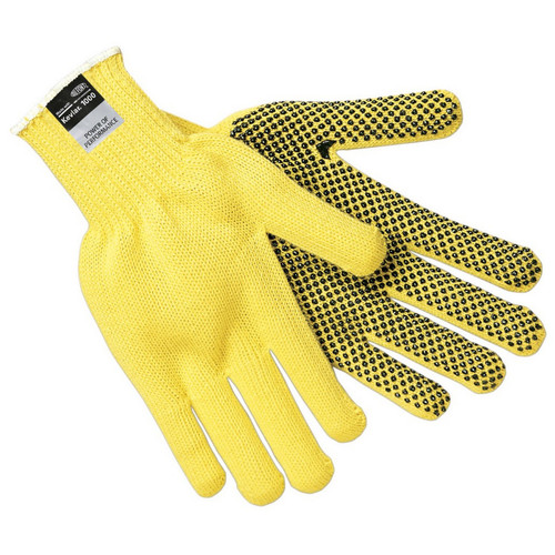 MCR Safety 9365S 100% Dupont  Kevlar Fibers, Regular Weight, Dotted One-sided PVC Dots