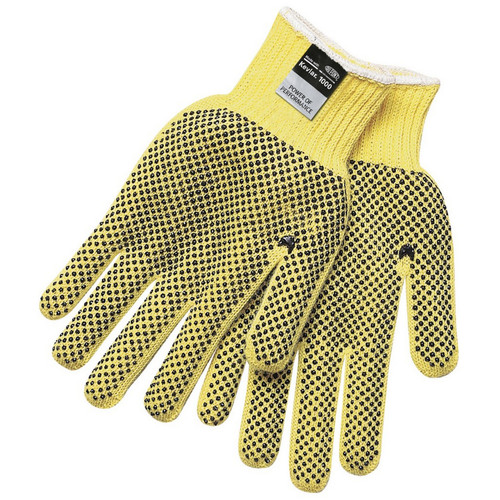 MCR Safety 9366XS 7 Gauge Dupont Kevlar String Knit Fibers, Regular Weight, 2 sided PVC Dots