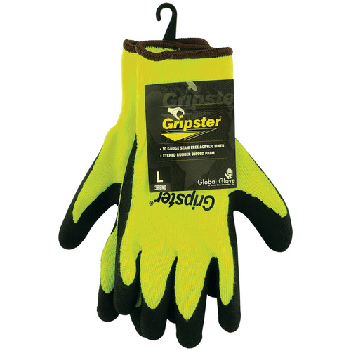 Global Glove 300NB - Gripster - High-Visibility Etched Rubber Dipped Gloves