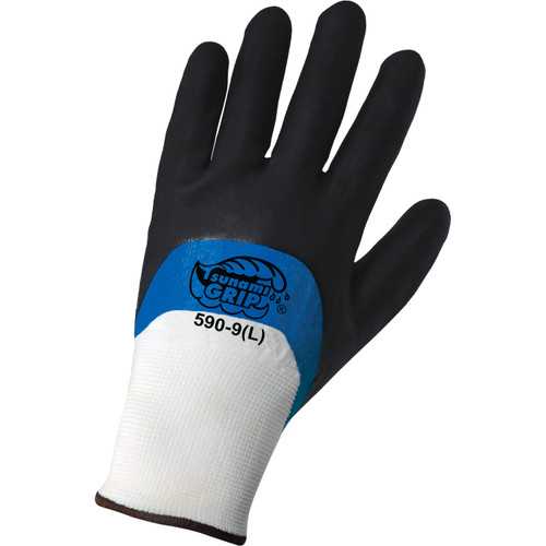 Global Glove 590 - Tsunami Grip - Double-Dipped Nitrile Coated Gloves