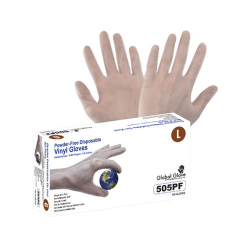 Global Glove 505PF - 5 Mil Clear Vinyl Foodservice Grade Powder Free Gloves