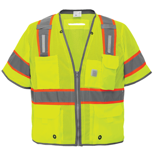 Global Glove GLO-315LED - FrogWear HV - Premium High-Visibility Surveyors LED Safety Vest