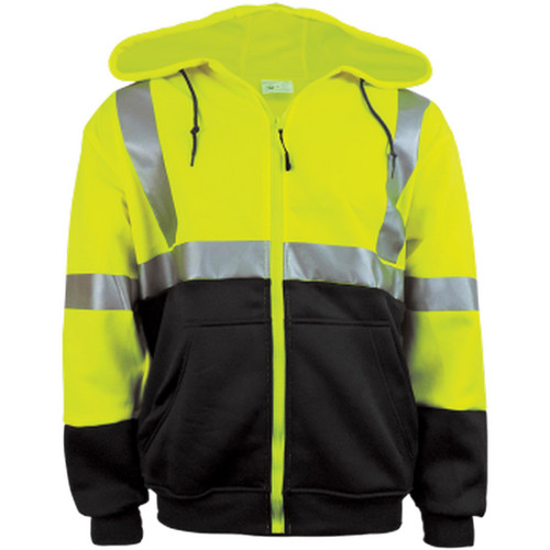 Global Glove GLO-HS2 - FrogWear HV - High-Visibility Yellow/Green Hooded Sweatshirt