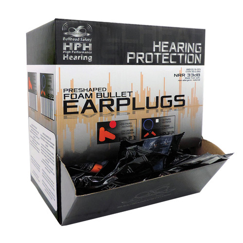 Global Glove HP-F1 - Bullhead Safety Hearing Protection - Uncorded Polyurethane Foam Earplugs
