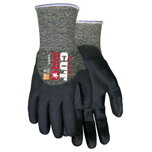 MCR Safety 9389PVS KS-4, 13 Gauge, Kevlar/Steel/Nylon, Black HPT Dip Palm/Finger