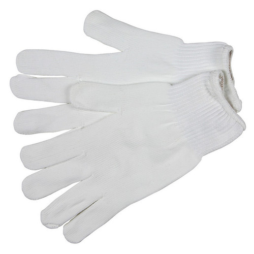 MCR Safety 9630XSM 10 Gauge String Knit, 100% White Stretch Nylon, Hemmed