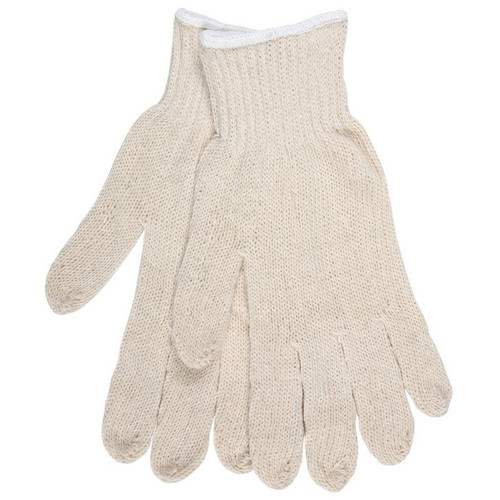 MCR Safety 9636S 7 Gauge Regular Weight String Knit, Natural Cotton/Polyester, Hemmed