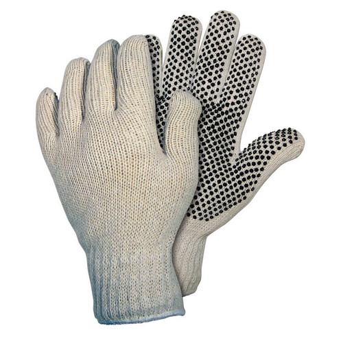MCR Safety 9658XXS 7 Gauge, Regular Weight, Cotton/Polyester, PVC Dots on 1 Side, Hemmed