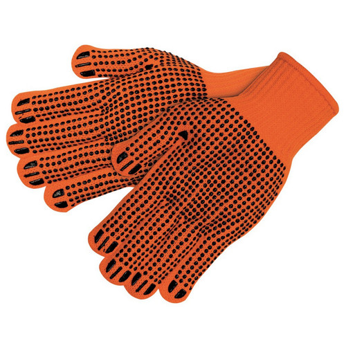 MCR Safety 9663S 100% 7 Gauge Acrylic, Hi-Vis orange, Black pvc dots on 2 sides