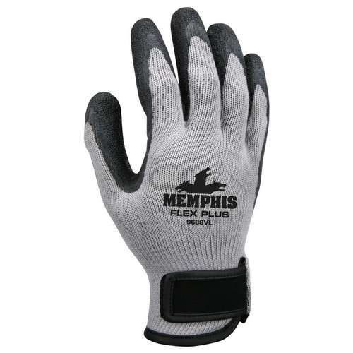 MCR Safety 9688VS Memphis FlexPlus 10 Gauge Cotton/polyester, Latex Palm, Adjustable Wrist