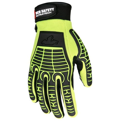 MCR Safety MC500S UltraTech Multi-Task, 10 Gauge HPPE/Synthetic, Brushed Nylon, Silicone Palm Blocks, TPR Cage Back