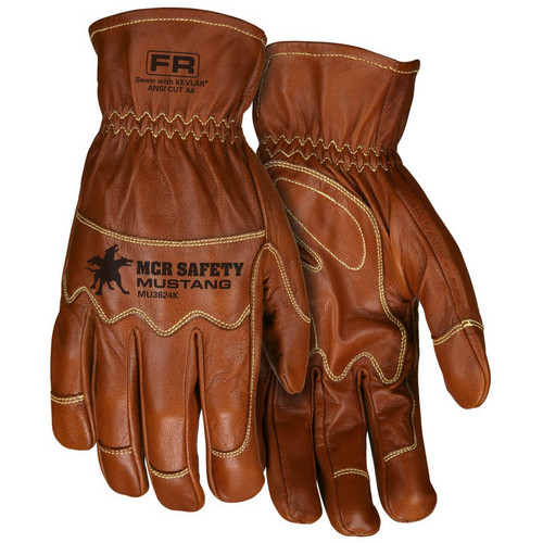 MCR Safety MU3624KM Â“Mustang UtilityÂ” Driver, Grain Goat Dbl Palm, KevlarÂ Lined and KevlarÂ Sewn, Wing Thumb