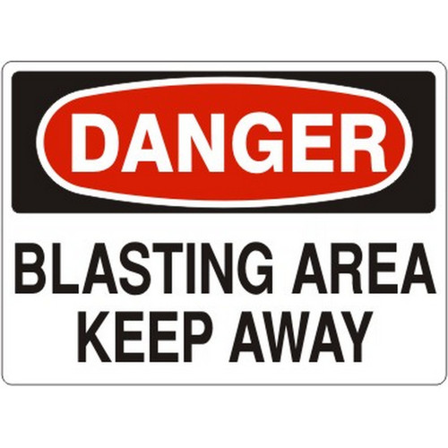 Safehouse Signs D-050551 Blasting Area Keep Away - Danger Sign, 20X28, Aluminum (.040)