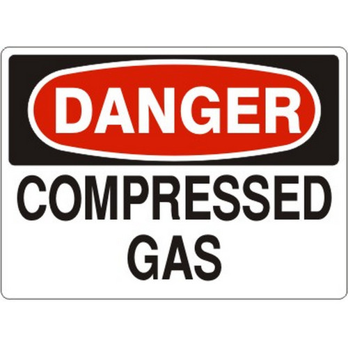 Safehouse Signs D-082321 Compressed Gas - Danger Sign, 7X10, Aluminum (.040)