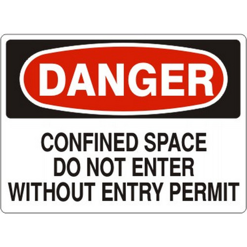 Safehouse Signs D-082432 Confined Space Do Not Enter Without Entry Permit - Danger Sign, 10X14, Fiberglass