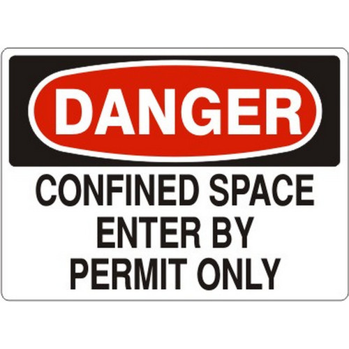 Safehouse Signs D-082623 Confined Space Enter By Permit Only - Danger Sign, 7X10, Plastic (.040)