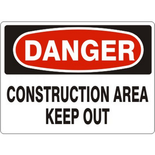 Safehouse Signs D-083253 Construction Area Keep Out - Danger Sign, 20X28, Plastic (.040)
