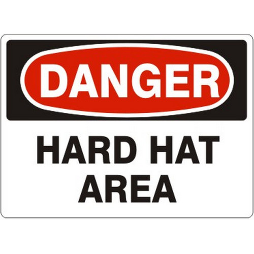 Safehouse Signs D-370833 Hard Hat Area - Danger Sign, 10X14, Plastic (.040)