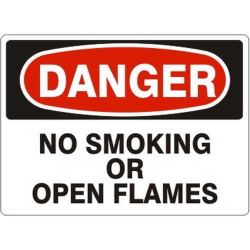 Safehouse Signs D-474241 No Smoking Or Open Flames - Danger Sign, 14X20, Aluminum (.040)