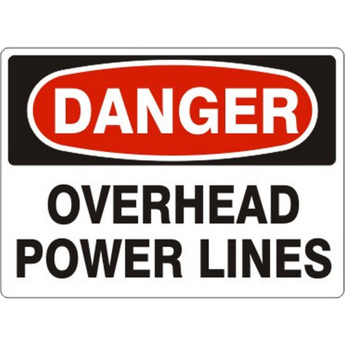 Safehouse Signs D-571231 Overhead Power Lines - Danger Sign, 10X14, Aluminum (.040)