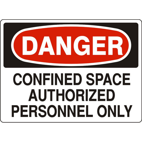 Safehouse Signs D-963031 Confined Space Authorized Personnel Only - Danger Sign, 10X14, Aluminum (.040)