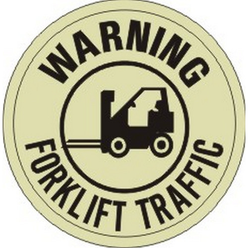 Safehouse Signs FDGL-21 Warning Forklift Traffic With Forklift Picto Floor Decal Glow, 17, Anti-Slip Glow
