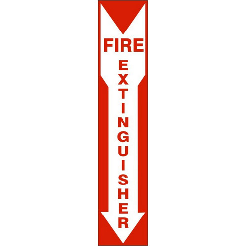 Safehouse Signs G4-26313 Fire Extinguisher Red On Wht Down Arrow, 20X4, Plastic (.040)