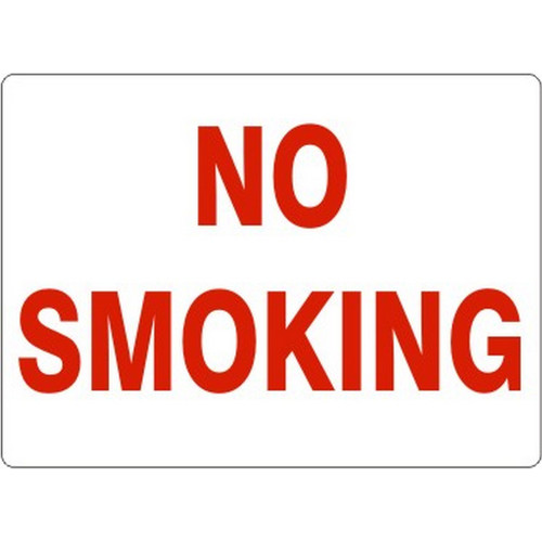 Safehouse Signs G-485633 No Smoking - Red On White , 10X14, Plastic (.040)