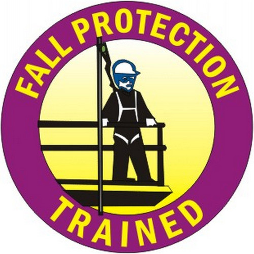 Safehouse Signs HM-97 Fall Protection Trained Picto - Helmet / Hard Hat Markers, 2X2, Adhesive Vinyl