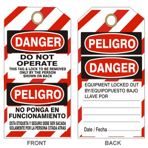 Safehouse Signs LT-1004 Danger Do Not Operate - This Tag And Lock To Be Removed Tags, 6X3, Laminated Tag Board