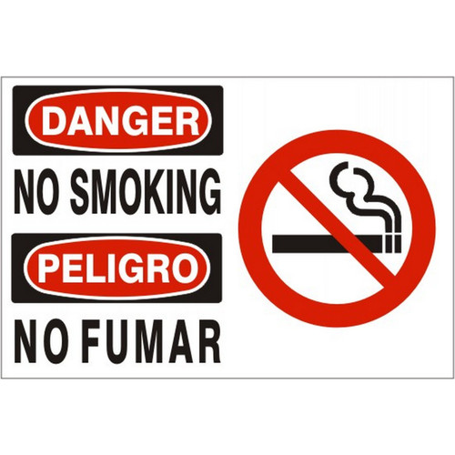 Safehouse Signs M-990333 No Smoking Peligro No Fumar With  Smoking Picto - Danger Sign, 10X14, Plastic (.040)