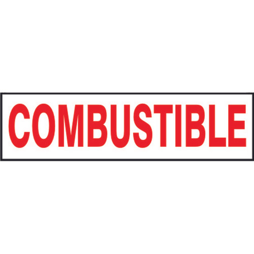 Safehouse Signs PD-9952 Combustible Pressure Sensitive Decal, 2.25X9, Adhesive Vinyl